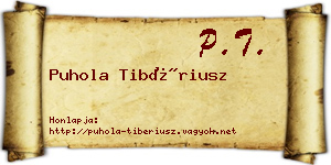 Puhola Tibériusz névjegykártya
